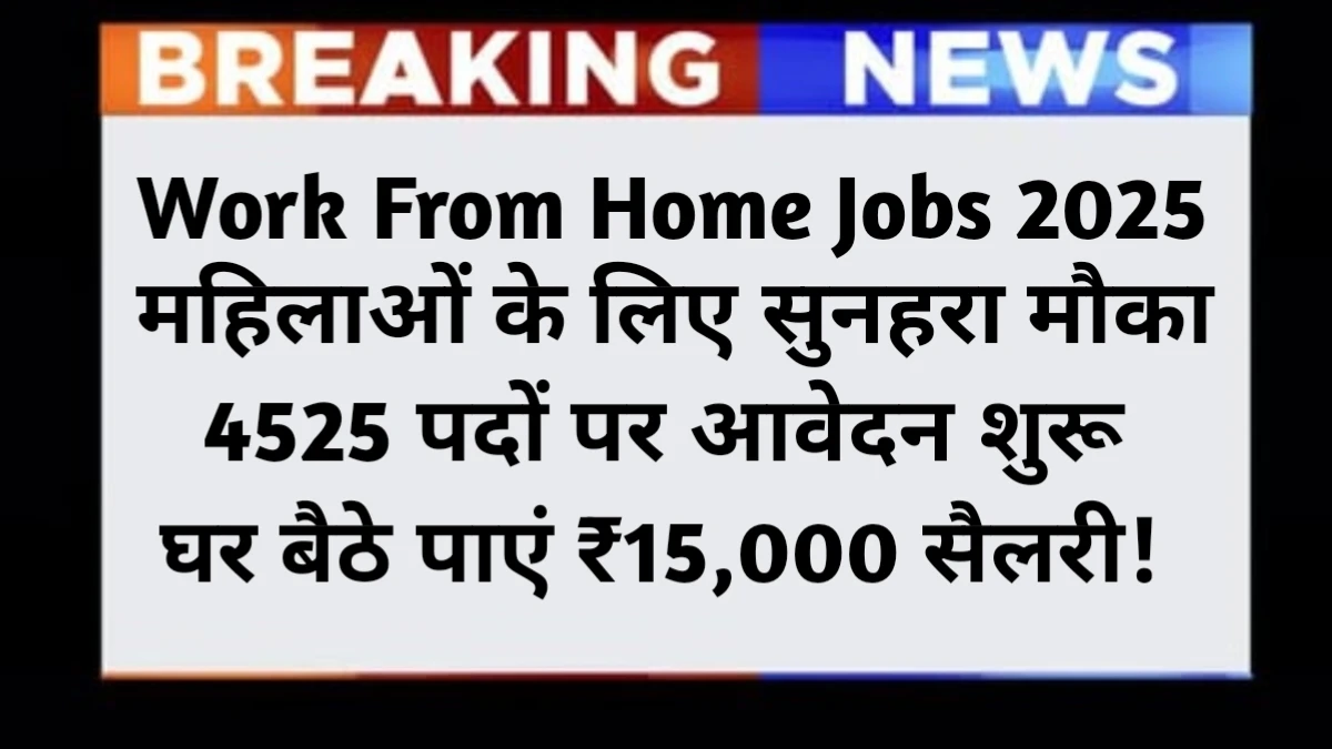 Work From Home Yojana 2025 For 4525 Posts